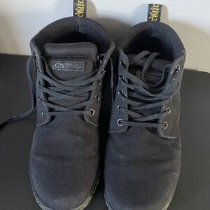 Dr Doc Martens Boots Womens 9 Belmont Black Canvas Shoes Sneakers Mid Casual